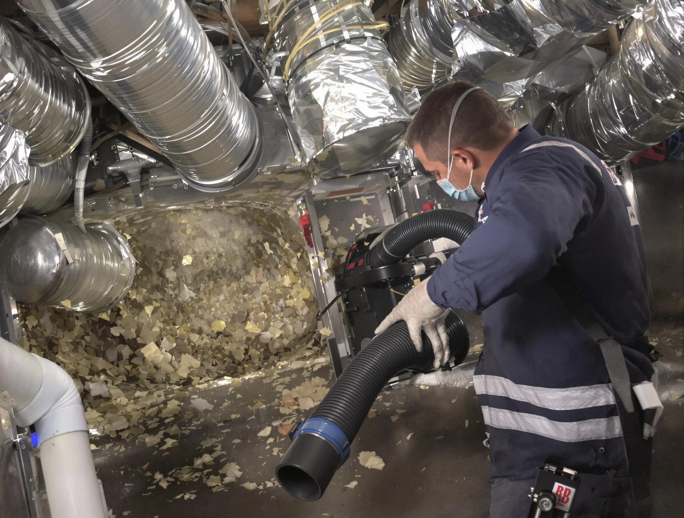 Norman Air Duct Cleaning specialist operating negative pressure cleaning equipment for thorough duct maintenance in Norman